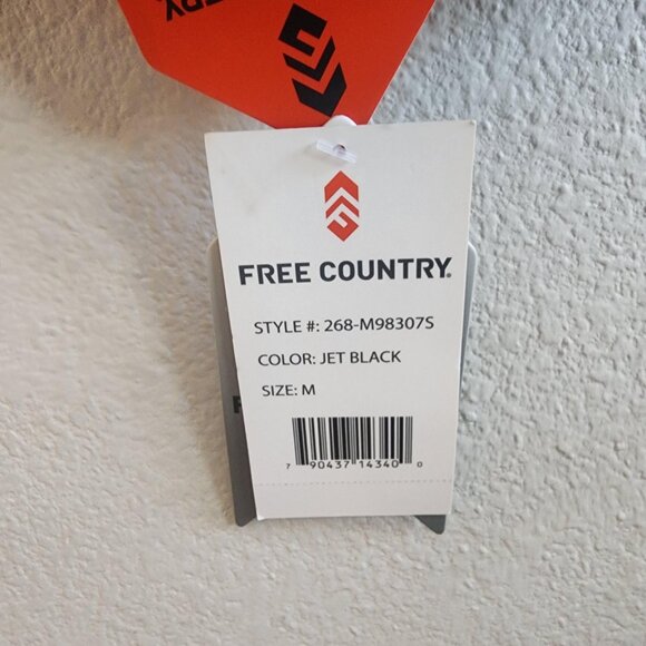 Free Country Jacket Mens Medium Jet Black Microtech Fleece Full Zip 268-M98307S - Picture 3 of 16